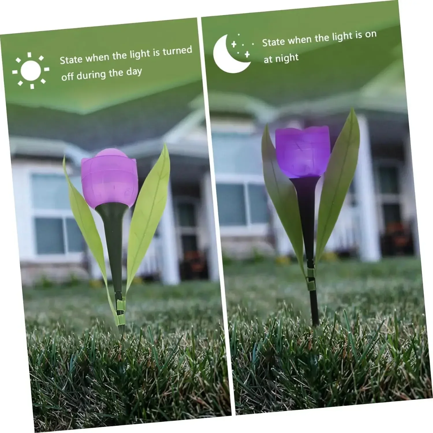 Solar LED Light Outdoor Tulip Rose Flower Lamp Landscape Garden Decor Lawn Lamp Waterproof Garden Lights Outdoor Solar Lights