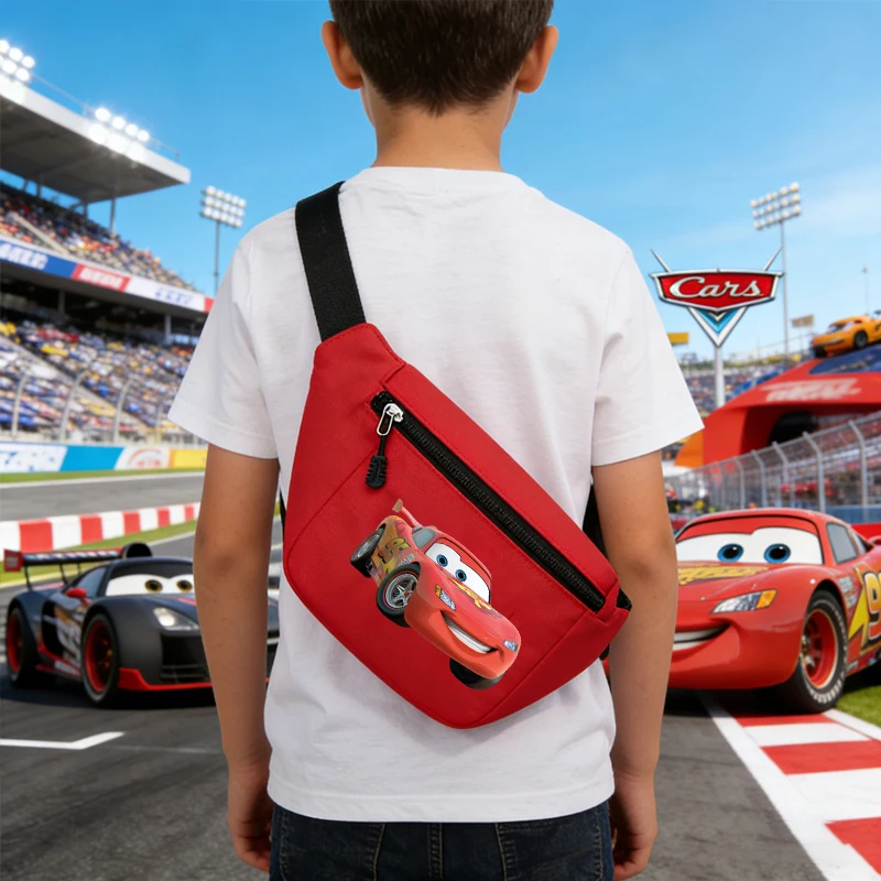 Disney Pixar Cars Pack Sports Lightning McQueen Traveling Running Crossbody Chest Bag Wallets Waist Pack Phone Bag for boys