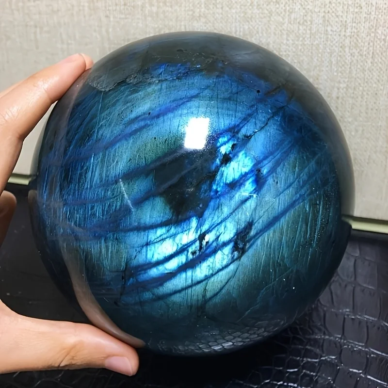 

8-8.5CM Labradorite Ball Sphere Crafts Agate Crystal Jem Stone Healing Crystals Korean Room Decor Labradorite