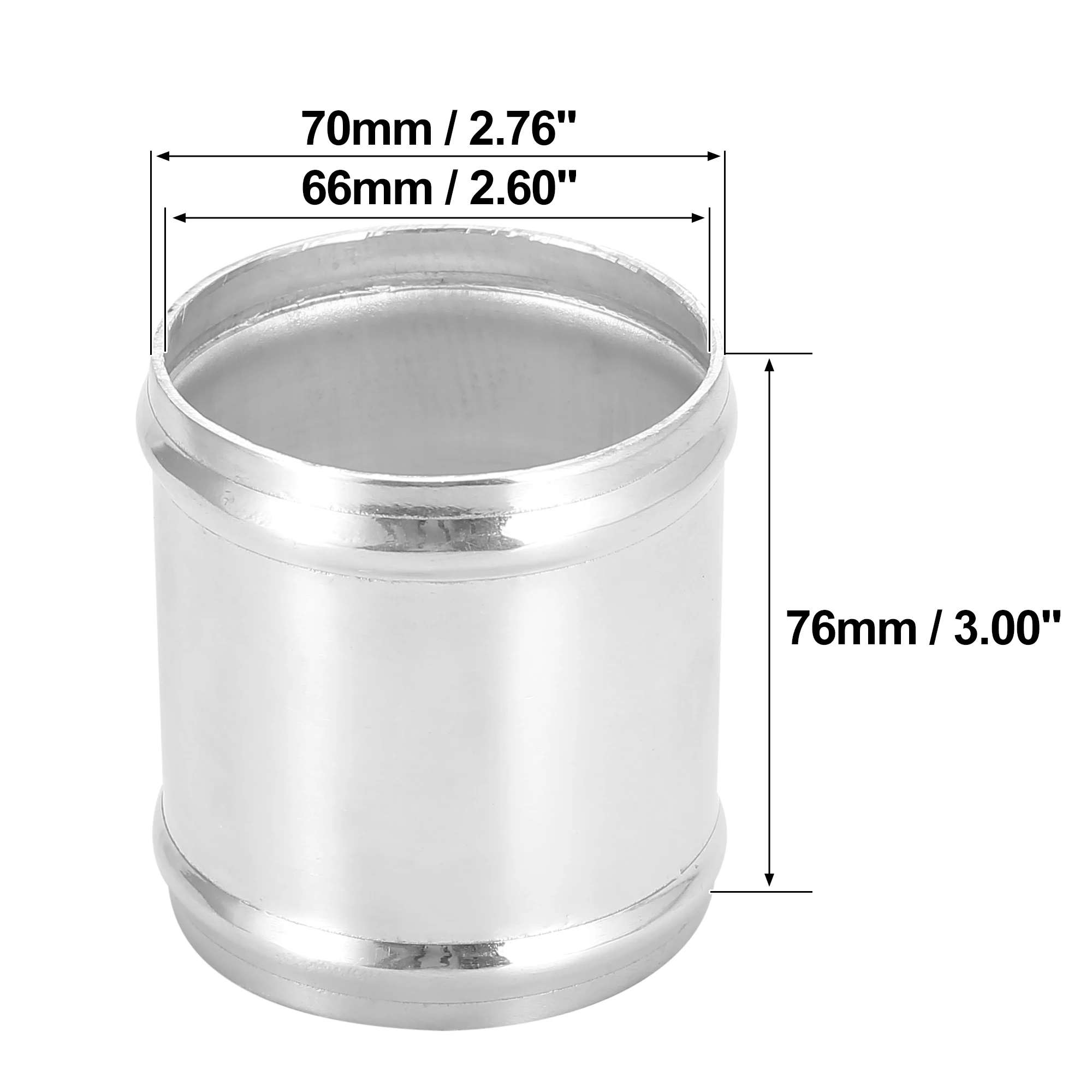 X Autohaux Universal-Schlauchverbindungsrohr-Set aus Aluminiumlegierung mit 2 Klemmen, Außendurchmesser 16–89 mm, Länge 3 Zoll, 76 mm, für Rennwagen-Ladeluftkühler