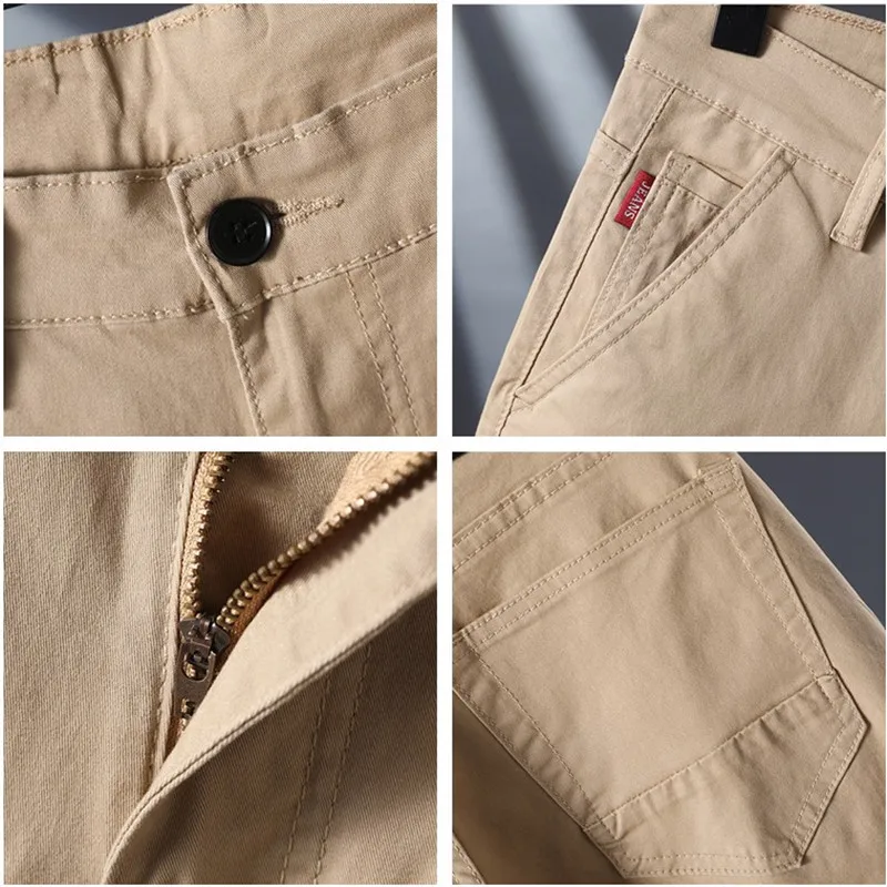 กางเกงขายาวผู้ชายผ้าฝ้ายทรงตรงสไตล์ลำลองสำหรับฤดูใบไม้ร่วง เอวยางยืด ไซส์ใหญ่ 46 44 42 ทรงสลิมฟิต เข้ารูป เหมาะสำหรับใส่ทำงานในออฟฟิศ