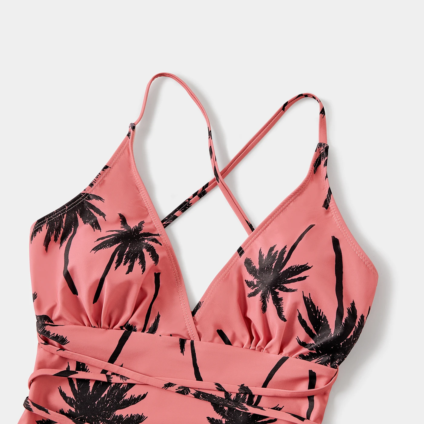 PatPat Full-body kokospalmprint roze spaghettibandjes eendelig dameszwempak