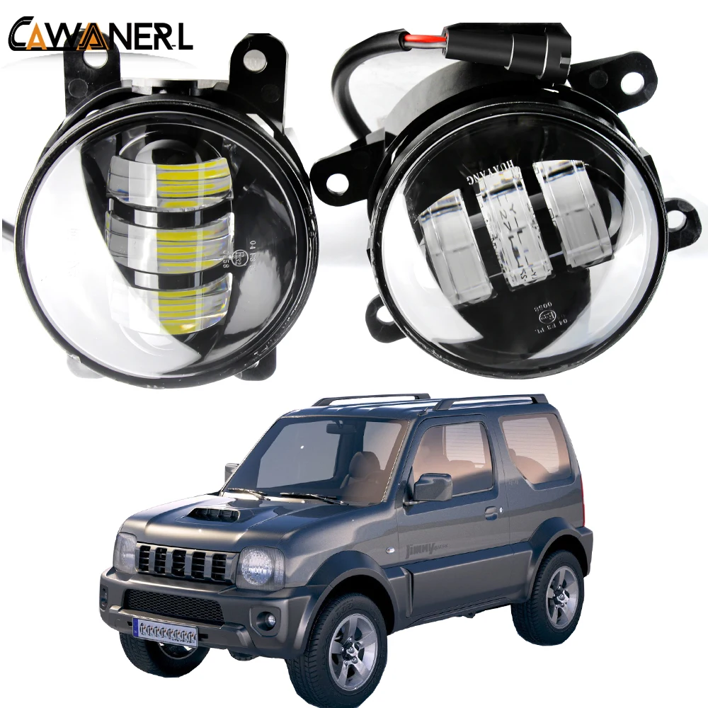 2 Pieces Front Fog Light Assembly For Suzuki Jimny Closed Off-Road Vehicle 1998-2023 30W 4000LM LED Car Fog Lamp H11