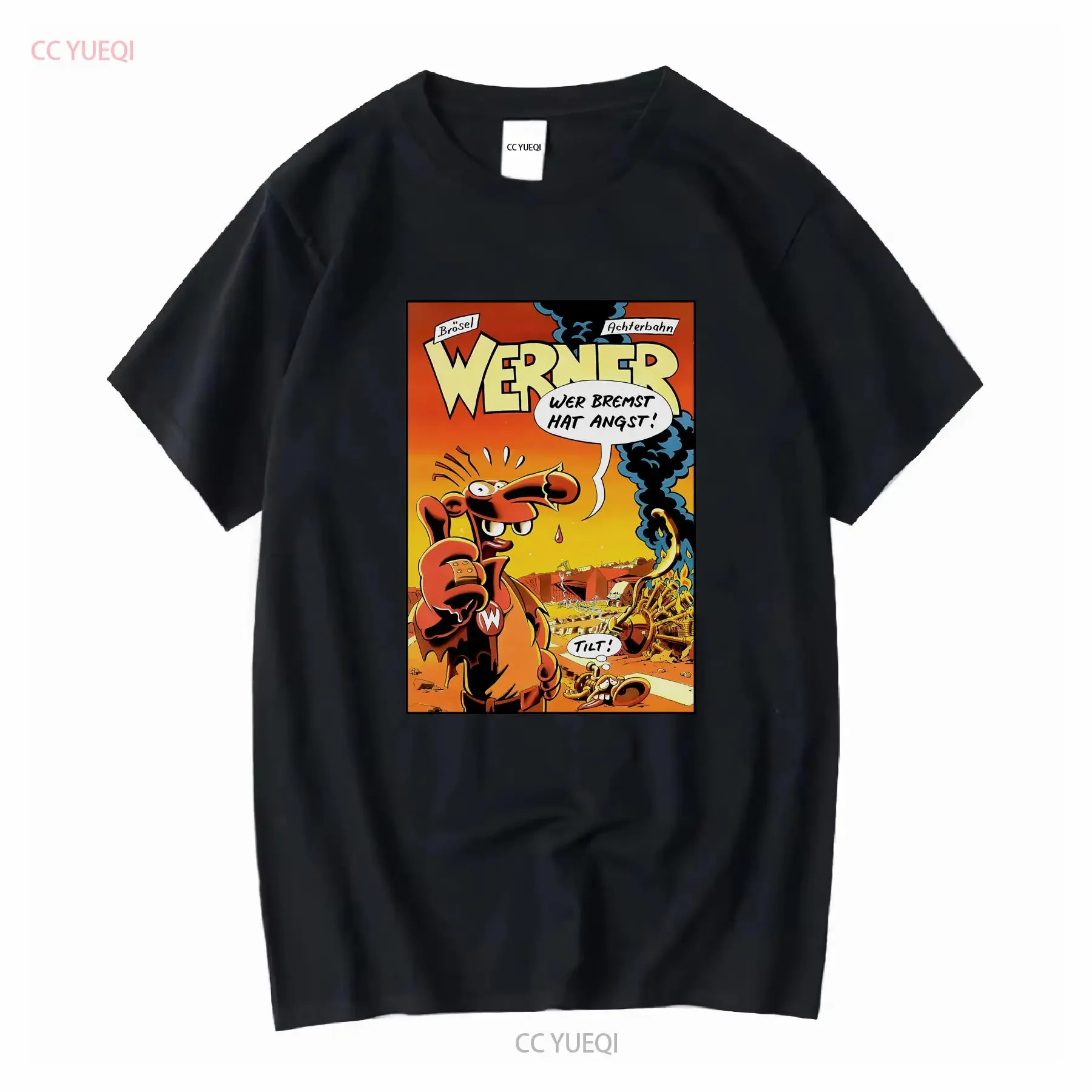 تي شيرت كلاسيكي من التسعينيات من Werner Beinhart تي شيرت متعثر من سلسلة الكتب الهزلية الألمانية الرجعية كاريكاتير شخصية كرتونية طباعة خلفية بيضاء مقاس XL #1