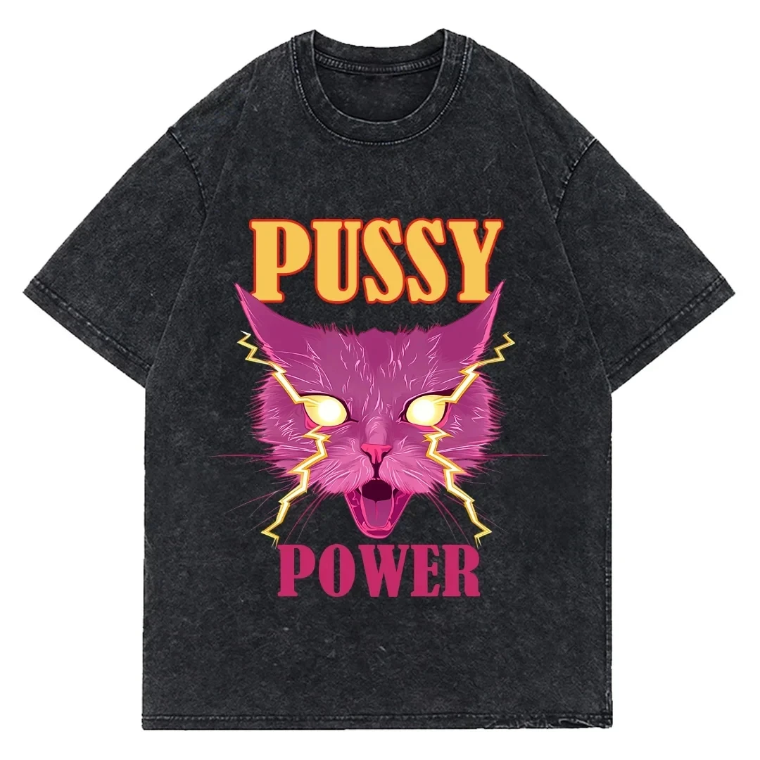 Y2k Cotton T-shirts Fugees Men's Clothing Pussy Power Anime Long Sleeve T Shirt Woman Offer Kanye Fugees