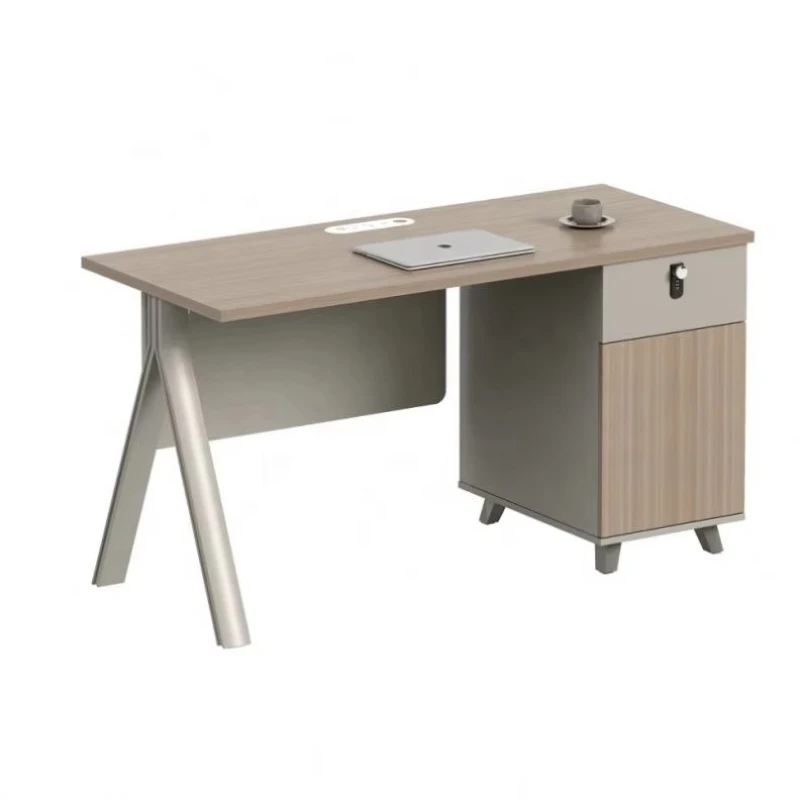 

Staff Modern Office L-Shaped Desk Office Manager Workstation with High Cabinet
