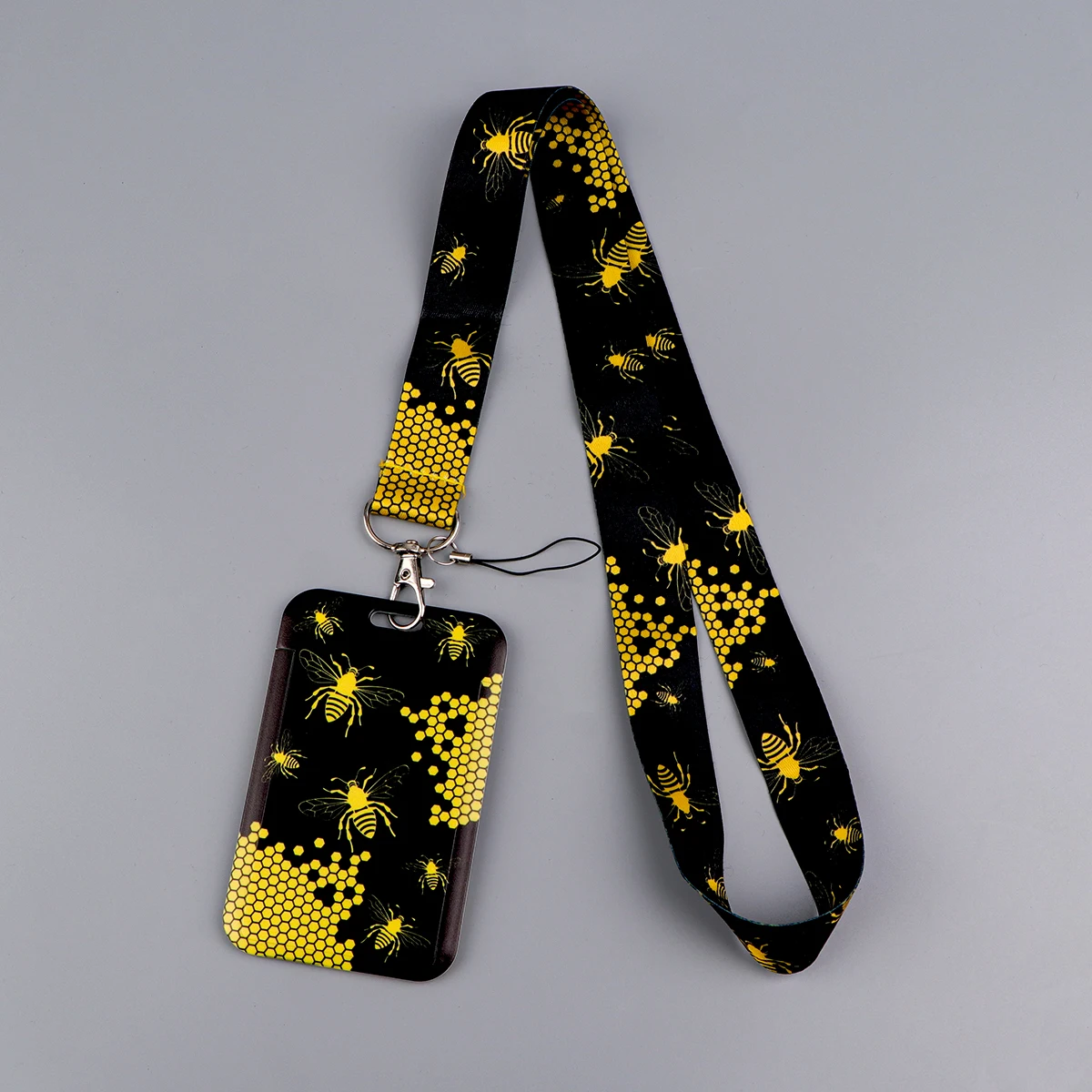 Ремешок для ключей с цветами и пчелами, шнурок в богемном стиле, чехол для удостоверения личности, держатель для делового телефона, брелок для ключей