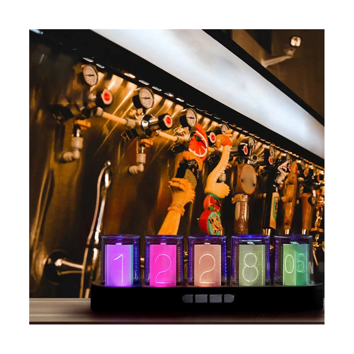 

Digital Nixie Tube Clock with RGB LED Glows for Home Desktop Decoration. Desktop Decoration Digital Clock B