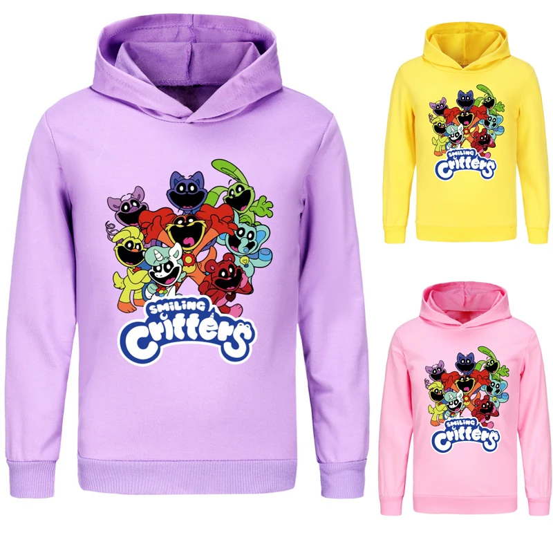 Smiling Critters Catnap Kids Hoodie Sweatshirt Toddler Boy Girl Spring Hooded Pullover Cartoon Printed Long Sleeve Shirt Clothes