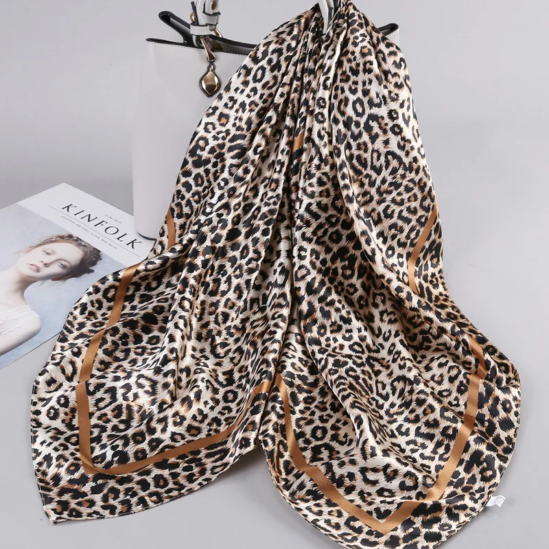 

Большой квадратный шелковый платок 90х90 см для женщин, новинка 2025 года, весенне-летний, элитный, в корейском стиле, универсальный тонкий шарф-шаль