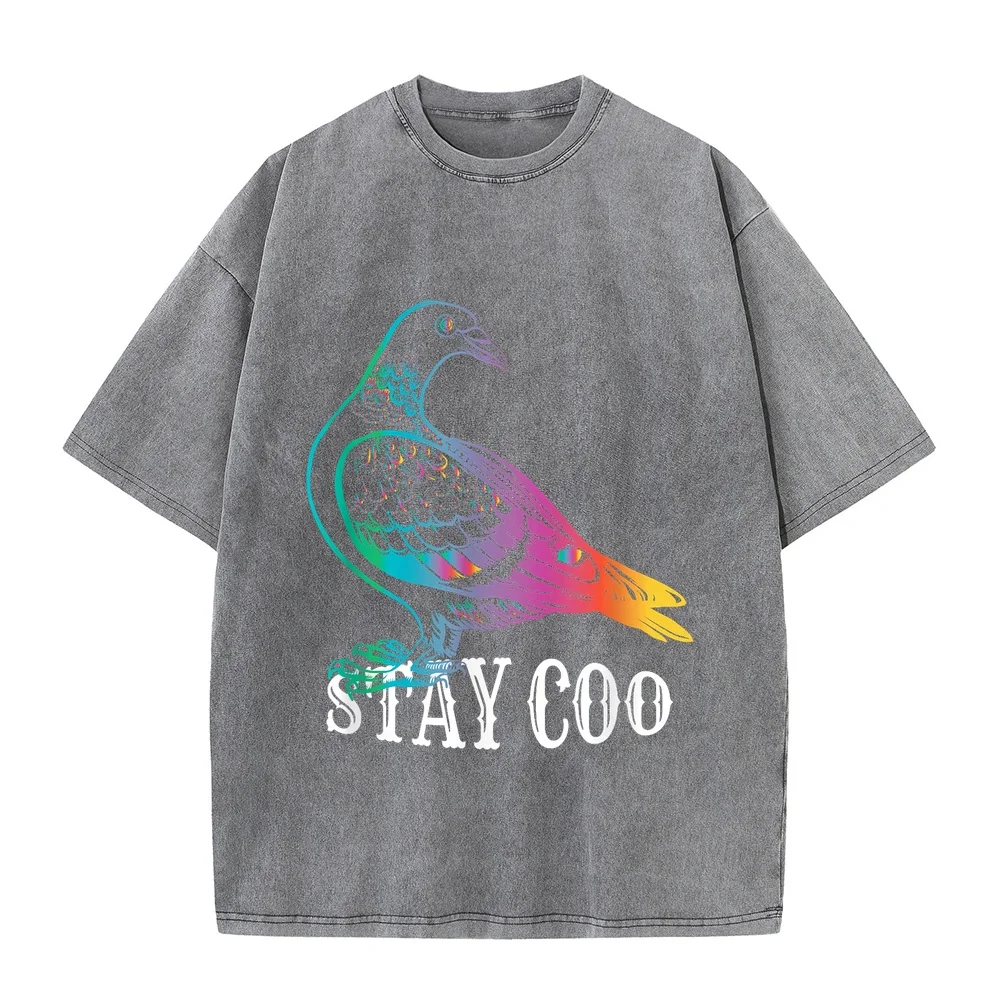 Pigeon Stay Coo Funny Love Pigeons Birds Lover Gift T-Shirt Camiseta Hombre Одежда Korean Reviews Many Men's Clothes Short