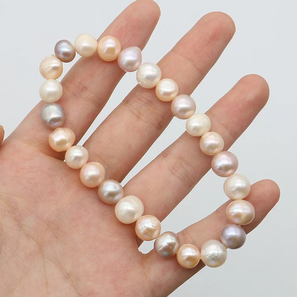 Round Natural Freshwater Screw Pearl Bracelet Baroque Pearl Loose Bead Beaded Jewelry Elegant Woman Outfit Essentials 8-9mm