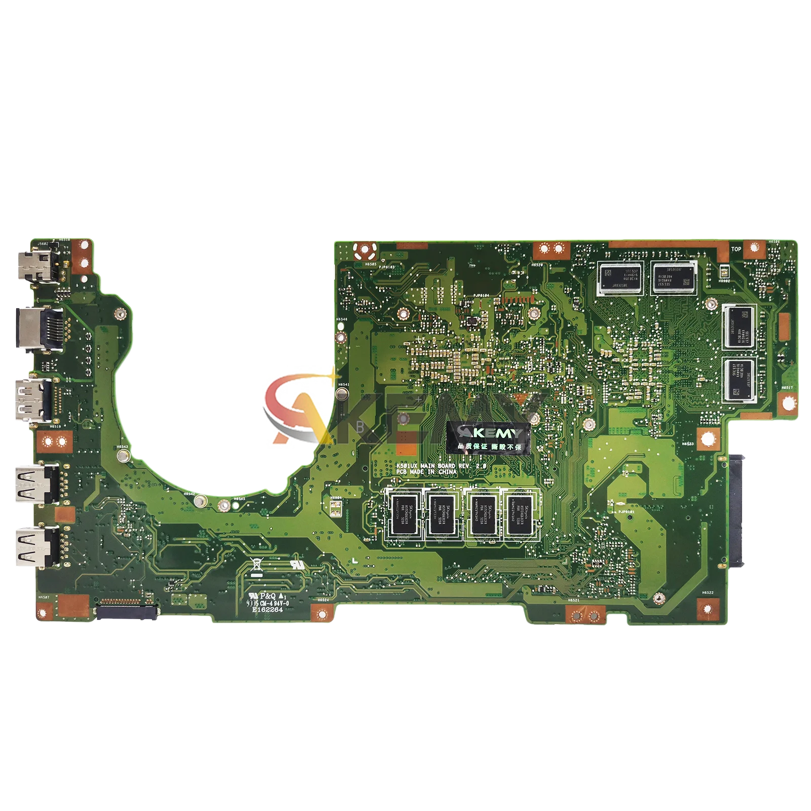 Placa-mãe para laptop K501UX, placa principal para ASUS VivoBook K501UW A501U U5000 K501UWK K501U K501UQ K501UX K501UXM K501UB I3 I5 I7 CPU