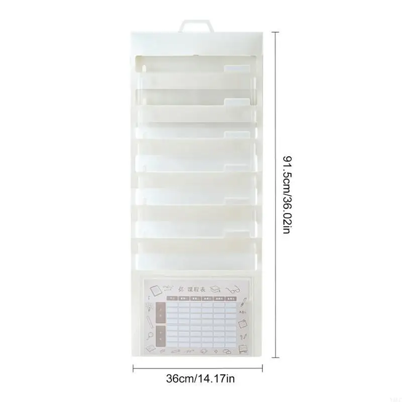 6 Pocket Wall Hanging File Folder Expanding Document Organizers with Handle Space Saving Wall Hanging Document Bag