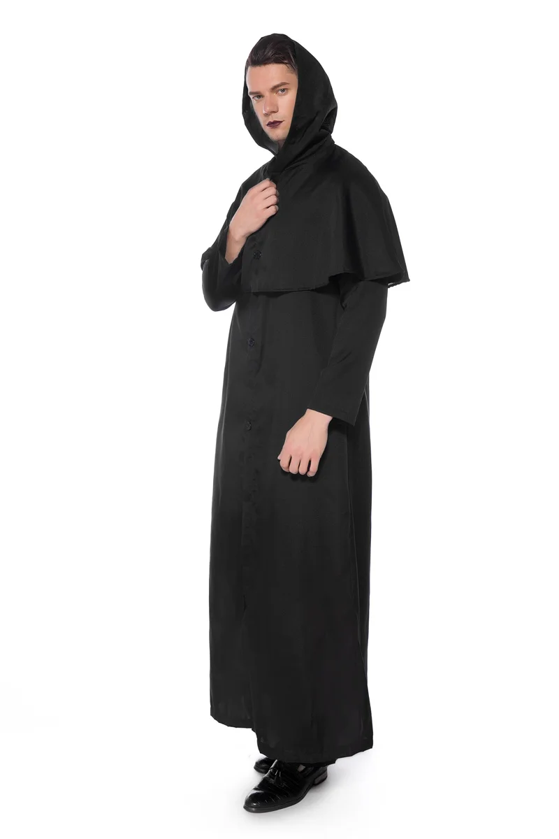 Volwassen Mannen Evil Priester Costumeshalloween Jezus Christus Missionaris Mary Godfather Cosplay Fancy Dress Zwart