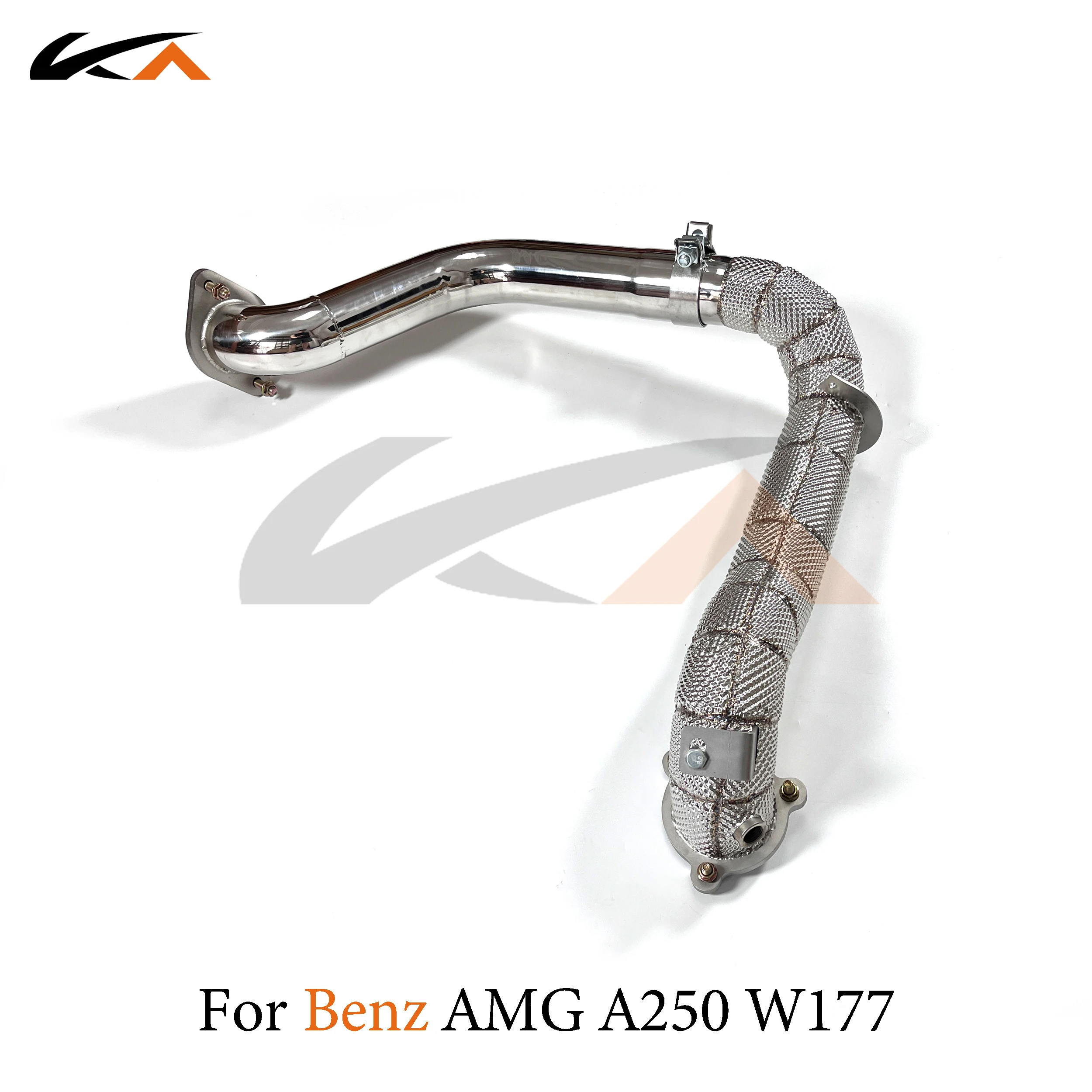 

KA Tuning exhaust steel downpipe for Mercedes-benz A250 w177 axle pipe with heat shield and high flow catalysis