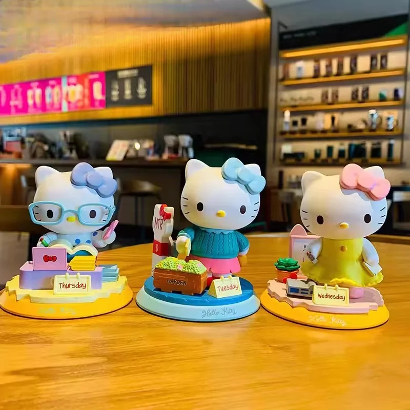 

Cartoon Sanrio Hello Kitty Girl Birthday Gifts Blind Box Toy Doll Kawaii Figure Car Decoration Kt Cat Doll Trending Cute Toys