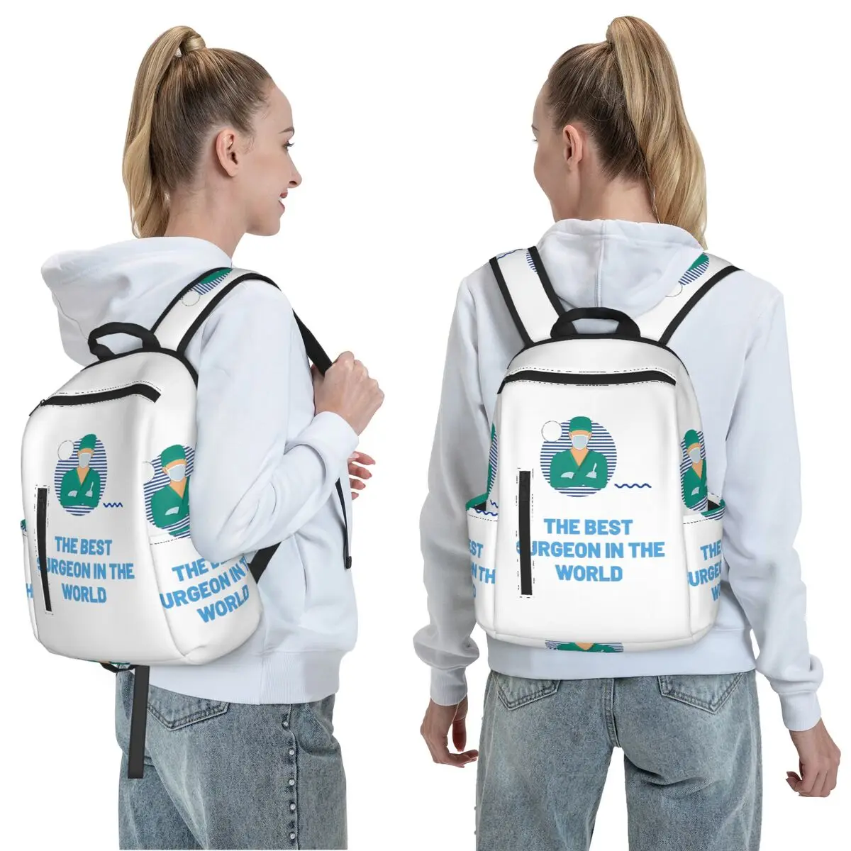 The Best Surgeon In The World Backpack Daypack Large Capacity Children BookBag School Bag Shoulder Bags for Men Women