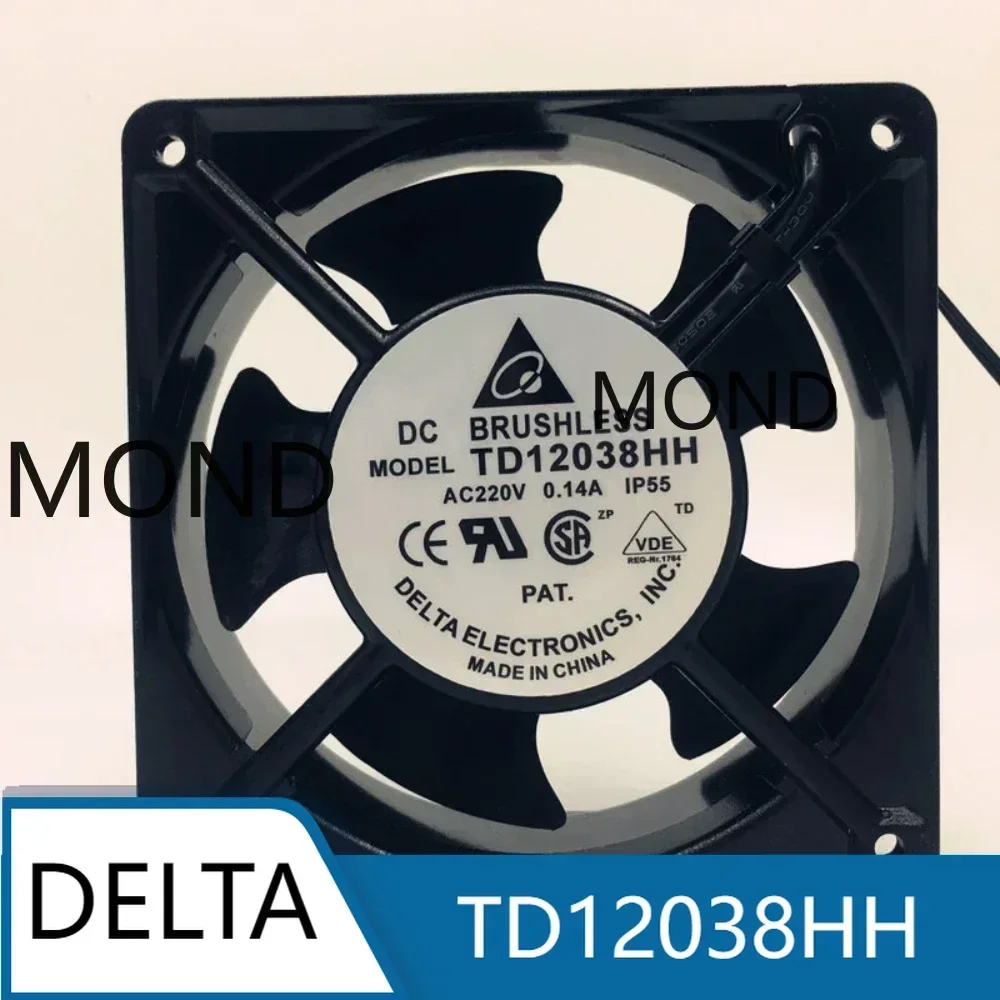 

TD12038HH Delta Server Cooling Fan 12CM 12038 AC 220V 0.14A Industrial Axial Flow Cooler Fan Original