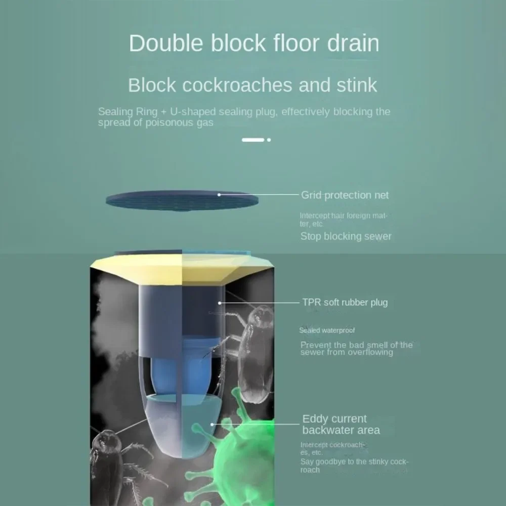 Núcleo Interno De Prova De Odor De Dreno De Piso Sanitário, Filtro Universal Pia, Dispositivo Anti Backflow Odor, Cabelo Limpar Catcher De Resíduos