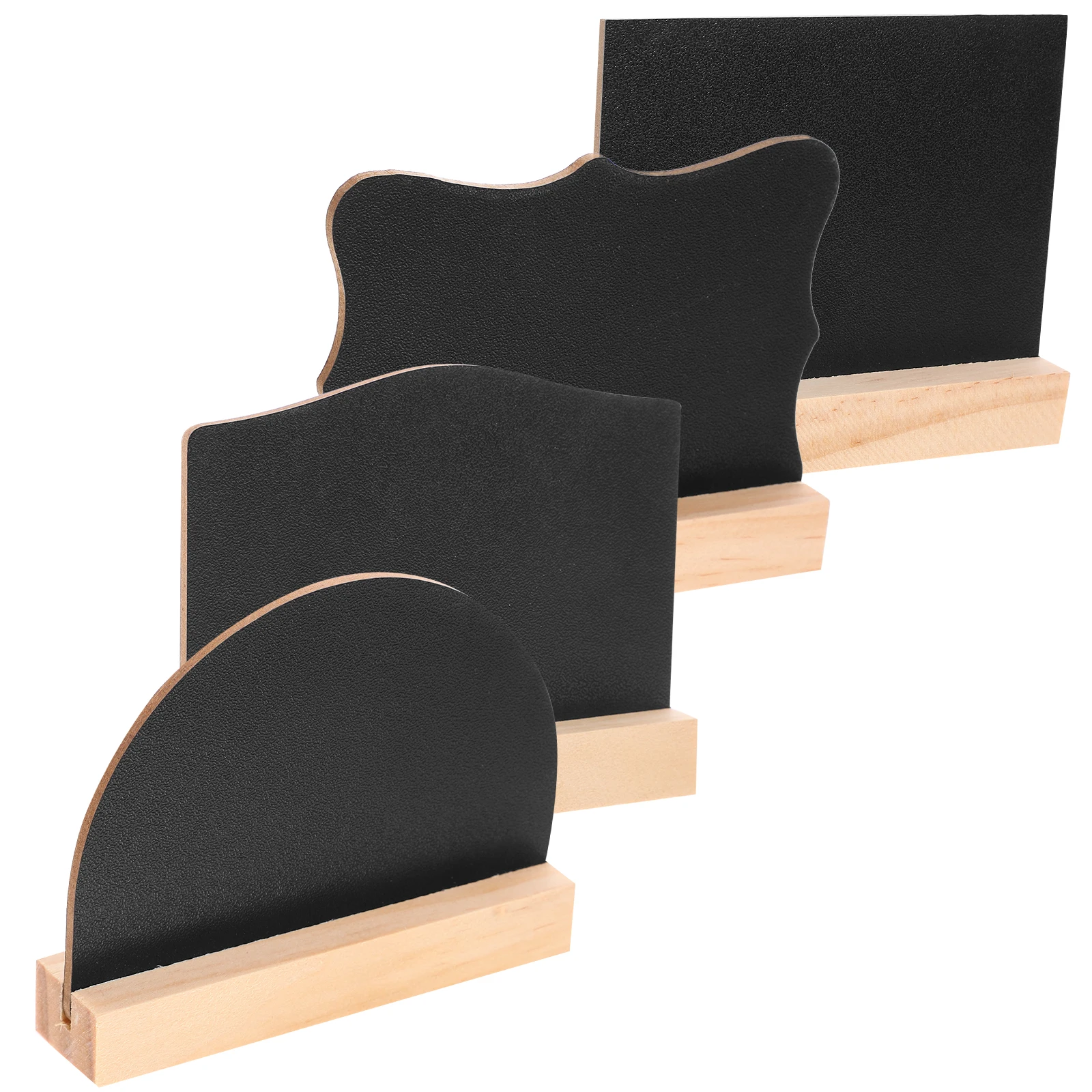 

4pcs Small Blackboard Sign Vintage Wood Desktop Chalkboard Message Board Erasable School Restaurant Decor Craft