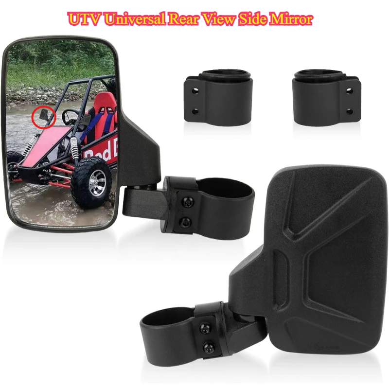 

Аксессуары для мотоциклов UTV Универсальное боковое зеркало заднего вида с кронштейном от 1,75 до 2 дюймов, подвижная клетка, регулируемый рычаг