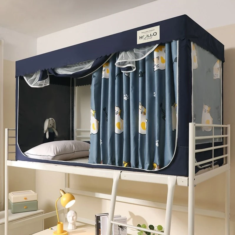 

Теплая комнатная палатка, напольное постельное белье, интегрированная звукоизоляционная студенческая кровать Dormi, сетка для занавески, железный каркас, школьная палатка на молнии