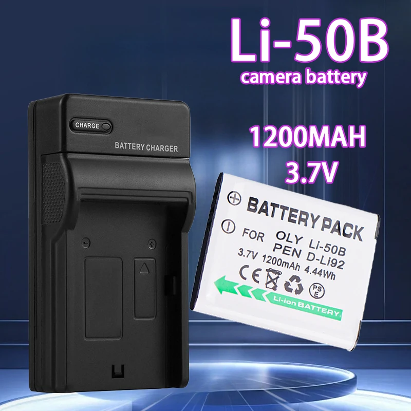 Li-50B Li50B Rechargeable Battery+Charger 3.7V 1200mAh for Olympus LI-50B LI 50B LI50B for Pentax D-LI92 XZ-1 SP-800UZ SZ-30MR