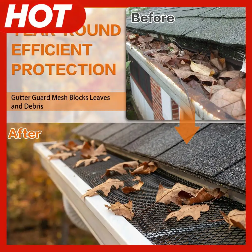 

70 шт. сетчатых защитных экранов для водосточных желобов из нержавеющей стали, 6 дюймов x 210 футов, для защиты от листьев и защиты дренажа от дождевой воды