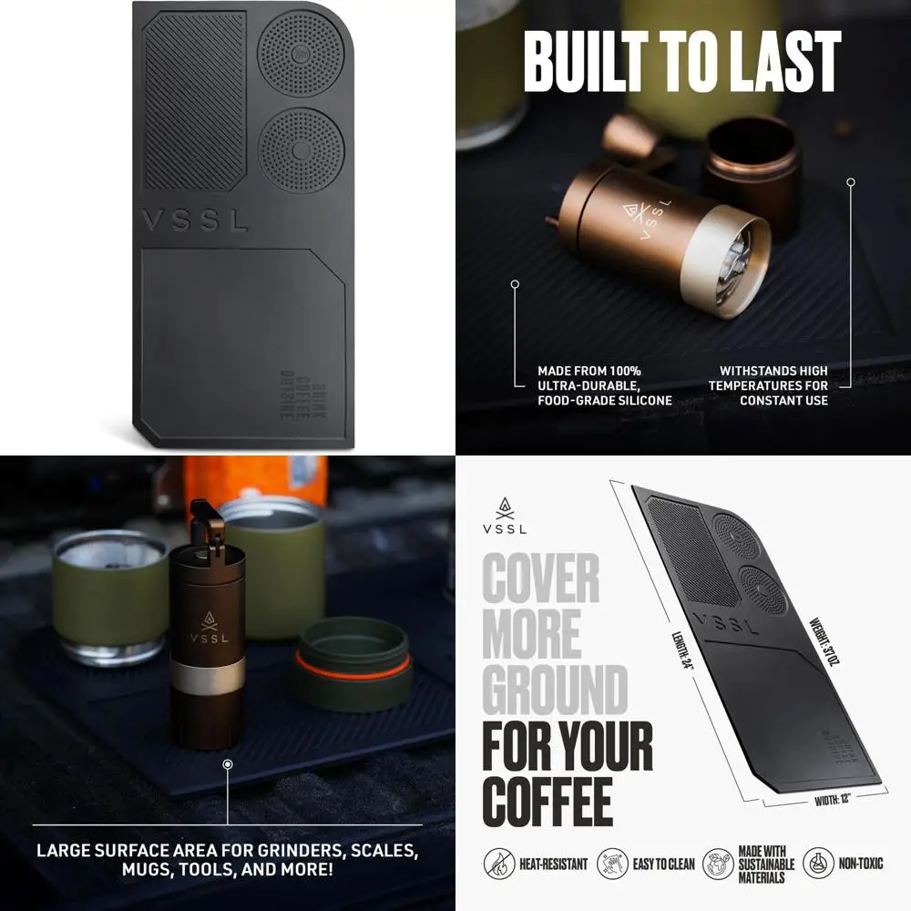 

Silicone Travel Coffee Mat - Non-Slip, Heat-Resistant Placemat for Outdoor Adventures and Camping