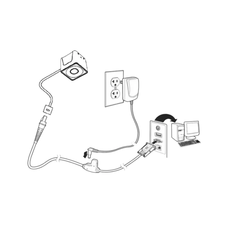 Produit de stock d'interface USB de scanner de codes à barres intégré à lumière douce Honeywell HF510