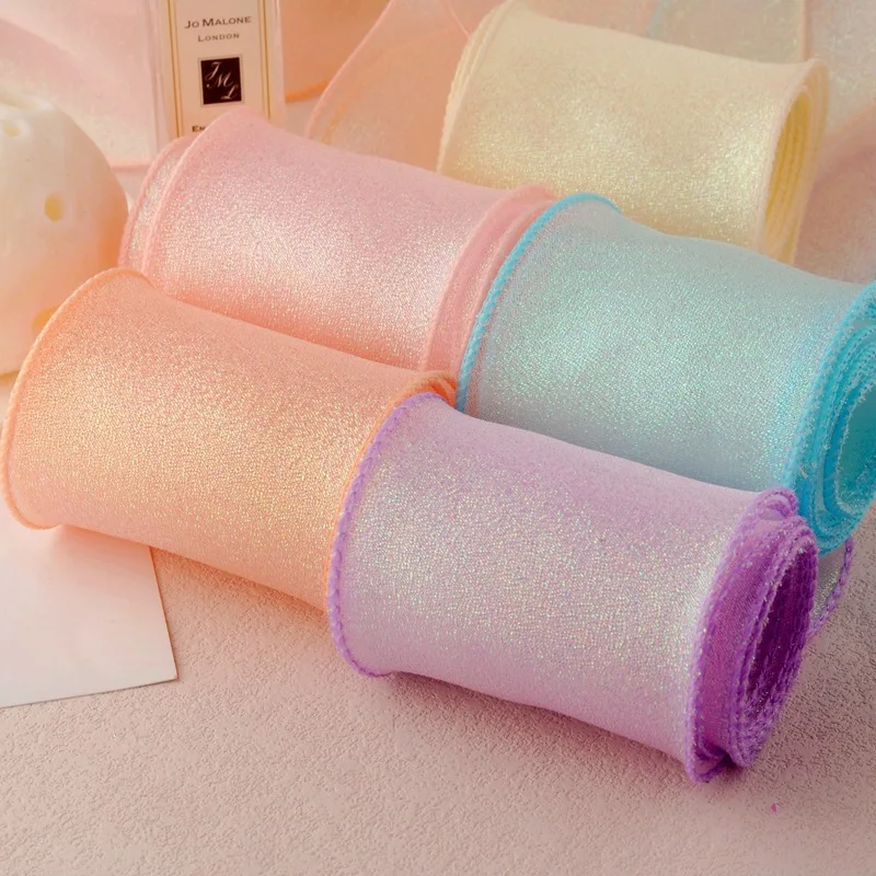 

6cm Colorful Wave Edge Organza Ribbon for DIY Hair Bows, Kids Crafts, Gift Wrapping, 25m Roll