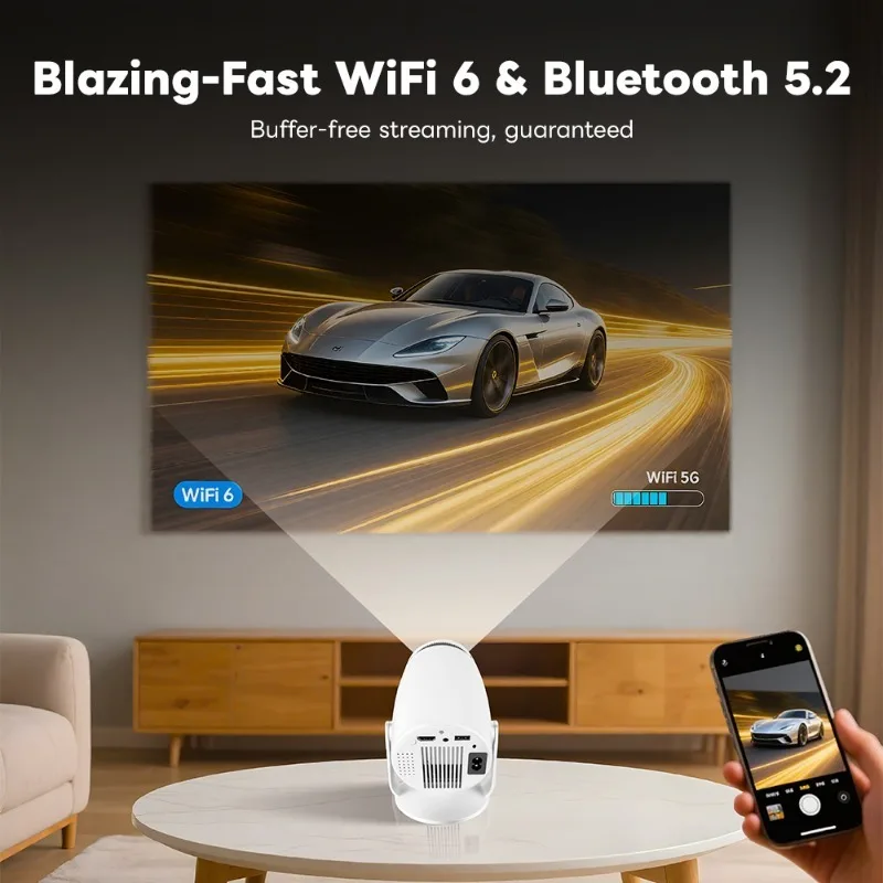 HY900 Projector Newly 4K Decoding Dual Wi Fi 6 Perfect for Home Cinema Outdoor Entertainment System 290ANSI Allwinner