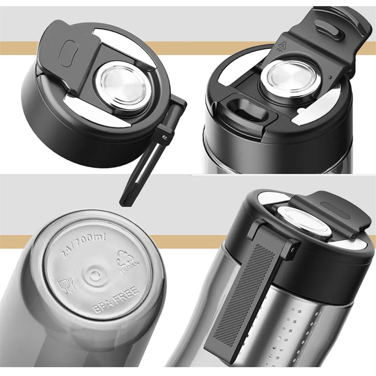 Travel Tea Infuser Cup for Water Bottle with Big Tea Infuser FREE Plastic Drink Bottle Cup for Sport Outdoor 550ml