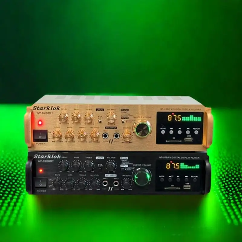 STARKLOK 6288BT Bluetooth Audio Power Amplifier HiFi Amp Speaker Remote Control For Car Home Square Dancing