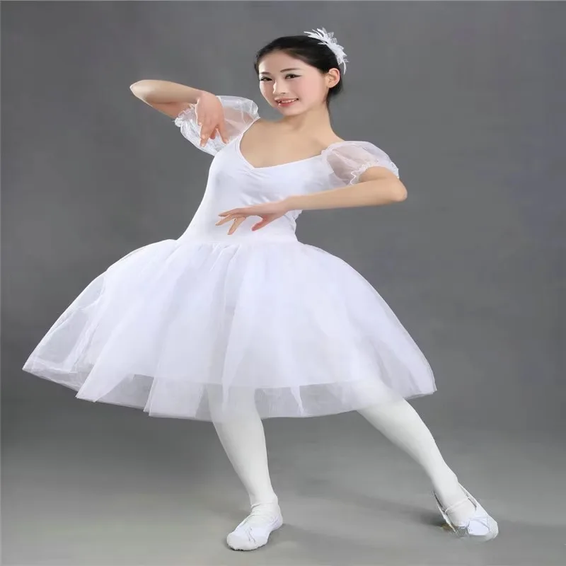 

White Ballet Dress Long Romantic Dance Tutu Professional Ballet Swan Lake Ballerine Femme Children Girls Fairy Ballet Costume