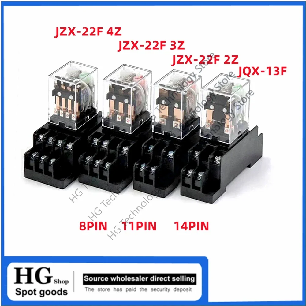 

JQX-13F 2Z Original new AC AC220V DC 24V8 pin JZX-22F 2Z JZX-22F 3Z 11pin JZX-22F 4Z 14-pin electromagnetic relay