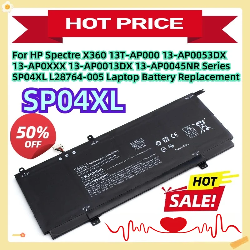

Для HP Spectre X360 13T-AP000 13-AP0053DX 13-AP0XXX 13-AP0013DX 13-AP0045NR Series SP04XL L28764-005 Замена аккумулятора ноутбука