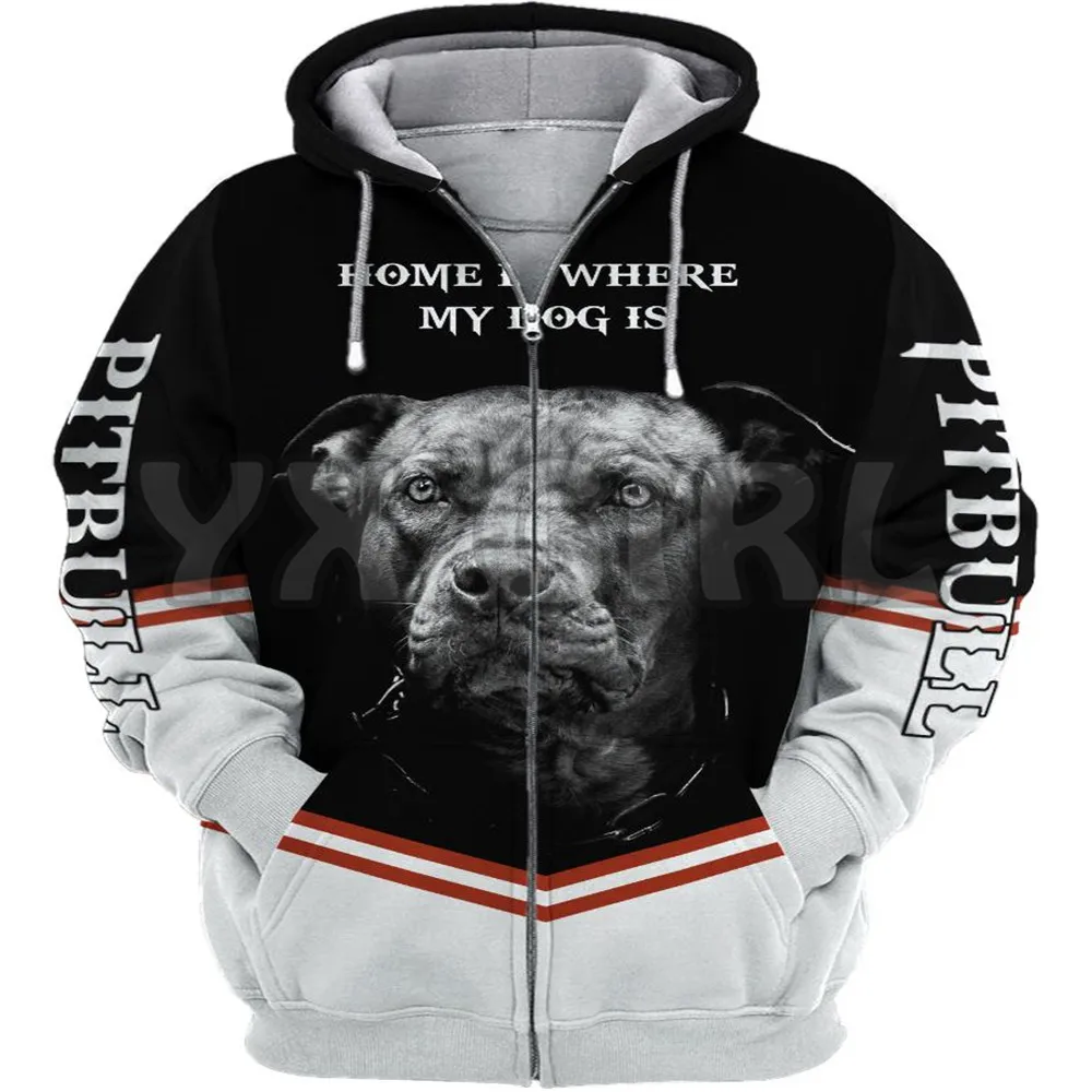 Sudadera con capucha para hombre y mujer, ropa con estampado 3D de My Dog Is Pit Bull, con cremallera, chándal informal de calle 01