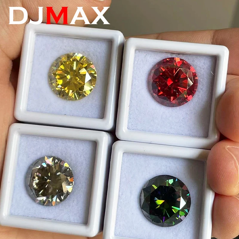 DJMAX 0.1-10ct Pink/ Red /Yellow/ Blue /Green /Purple Moissanite Loose Stone Excellent Cut 3-14mm Original Moissanite Diamond 썸네일 5
