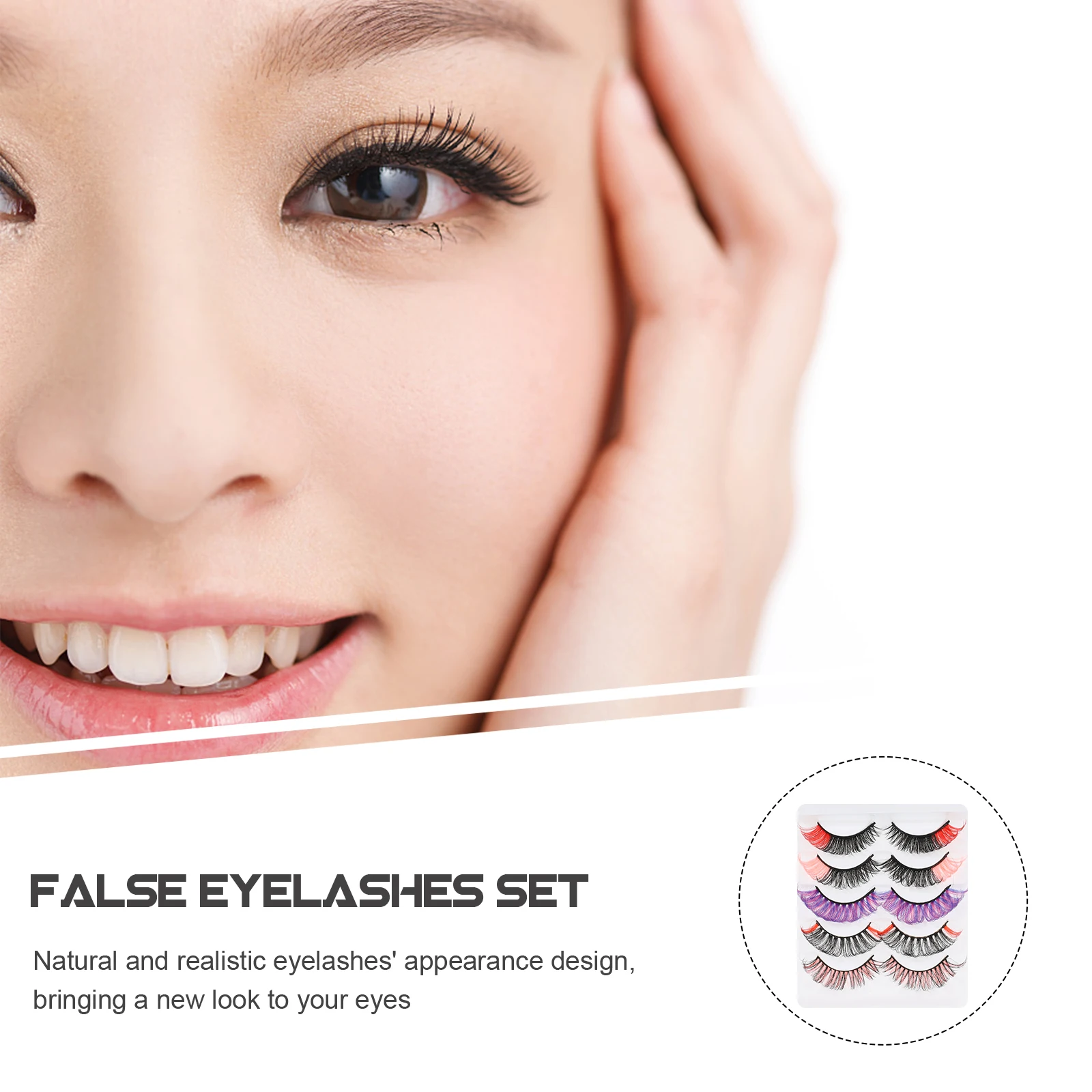 Gekleurde wimpers Valse wimpers Vrouwelijke natuurlijke schoonheid Fake Curling Dichte verlenging Party Smoky Makeup Tool