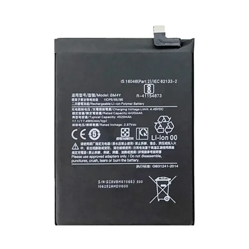 New BM4Y 3.87V 4520mAh Mobile Phone Battery for Xiaomi Poco F3 Redmi K40/ K40Pro High Quality Replacement Batteries