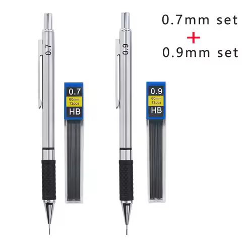 Metal Mechanical Pencil set with pencil grip Leads Art Drawing Student Office Supplies 0.5/0.7/0.9/2.0mm Automatic Pencil - Image 12