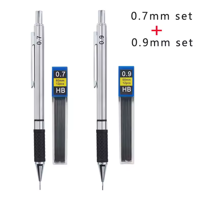 Metal Mechanical Pencil set with pencil grip Leads Art Drawing Student Office Supplies 0.5/0.7/0.9/2.0mm Automatic Pencil - Image 12