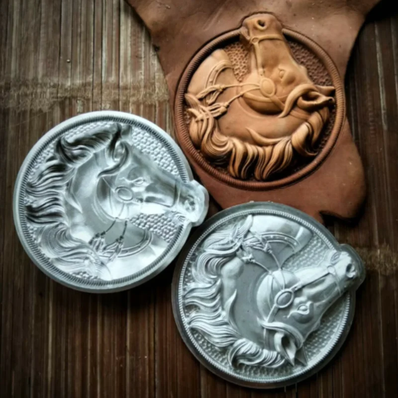 

3D Leather Horse Head Embossing Crafttool ,Leather Stamp LOGO Carving Mold, Leathercraft Metal Handmade Hydraulic Press Mold