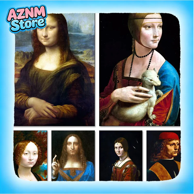 2026 Célèbre œuvre d'art de Léonard de Vinci Mona Lisa Salvator Mundi, Affiche sur toile, Art mural, Images HD pour Salon et Maison