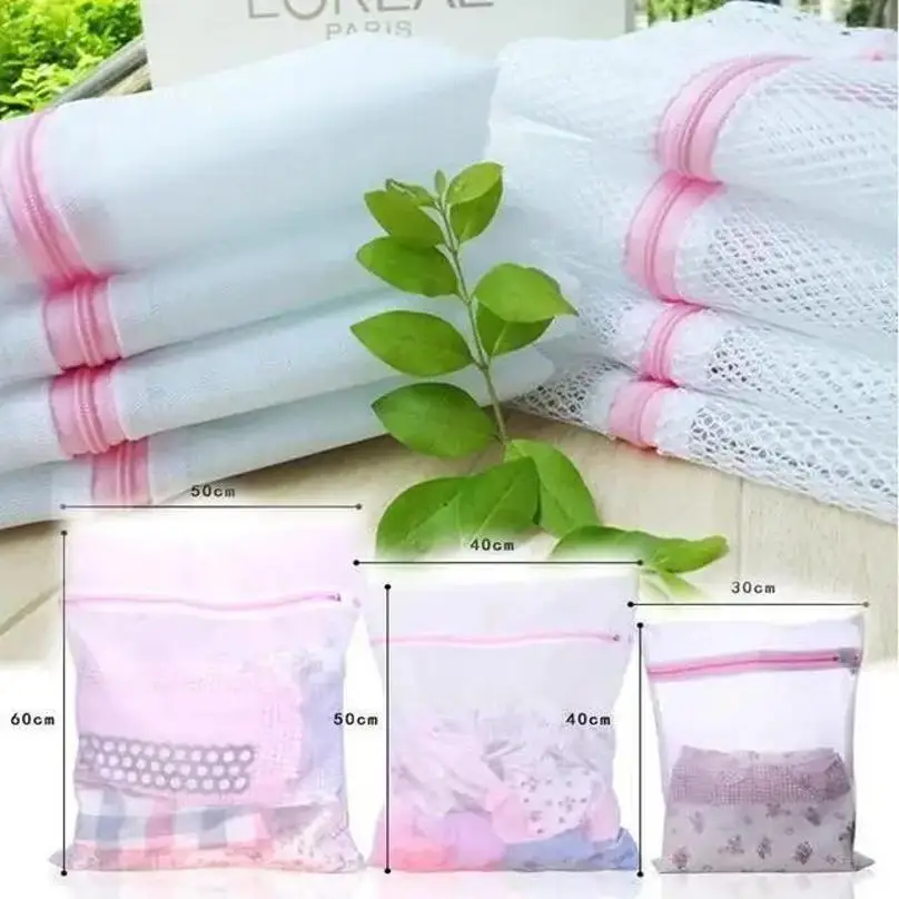 New 3 Size/set Zippered Mesh Laundry Wash Bags Foldable Delicates Lingerie Bra Socks Underwear Washing
