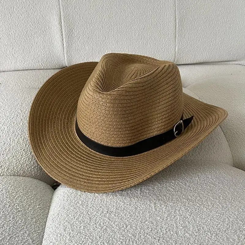 قبعات رعاة البقر 652F مع قبعة حبل الرياح للنساء قبعات دلو مع حافة فيدوراس #3