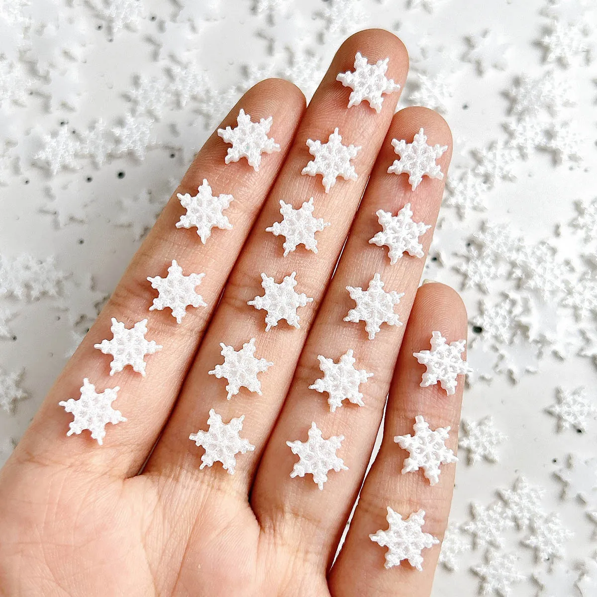 30 pçs 3d acrílico arte do prego floco de neve encantos glitter branco neve acessórios peças para manicure decoração unhas suprimentos