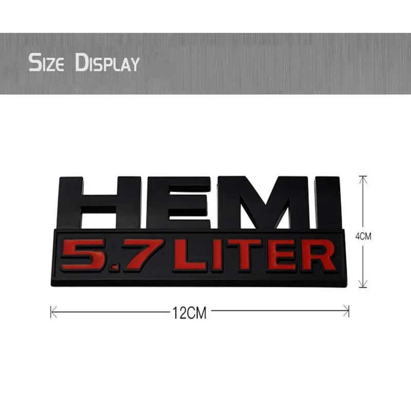For Dodge HEMI 5.7 6.4 Logo LITER Challenger Jcuv Caliber RAM Journey Caravan Nitro Durango Car ABS Sticker Styling Decoration